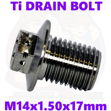 Titanium Drain Bolt - M14x1.50x17mm - Double Drive (KGO-2)
