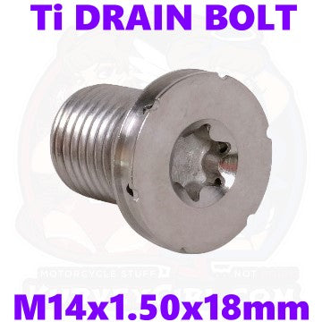 Titanium Drain Bolt M14 x 1.50 x 18 mm Flush Mount KGO-4
