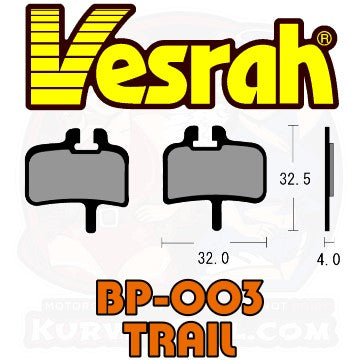 Vesrah BP-003 Bicycle Brake Pads bike MTB Mountain Bike Hayes MX-1 Mechanical Hydraulic HFX MAG Plus HD Carbon XC Promax Mechanical main image shape Trail