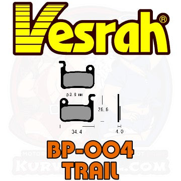 Vesrah BP-004 Bicycle Brake Pads bike MTB Mountain Bike Shimano XTR BR-M535 BR-M545 BR-M585 BR-M595 BR-M596 BR-M601 BR-M665 BR-M765 BR-M775 BR-M800 BR-M965 BR-M966 BR-M975 BR-R505 BR- main image shape Trail